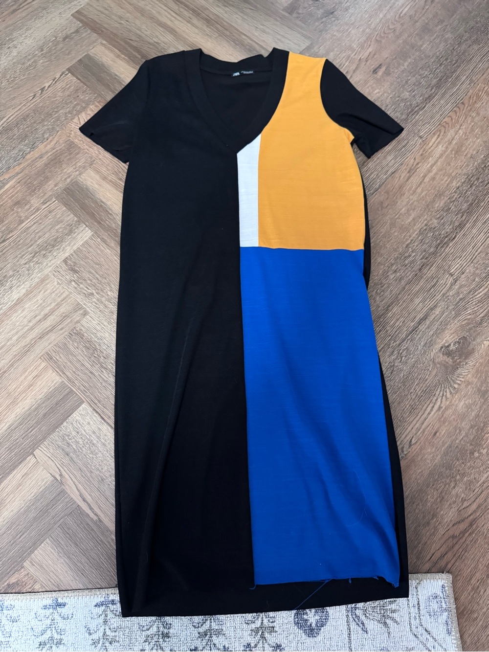 Zara Color Block MIDI Tshirt Dress